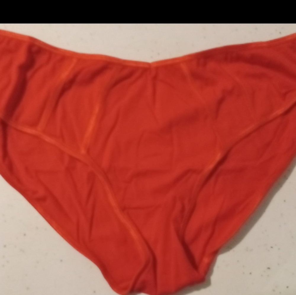 Knotty knickers-RED.Double Side Stripes Cotton Cheeky-XS M XL